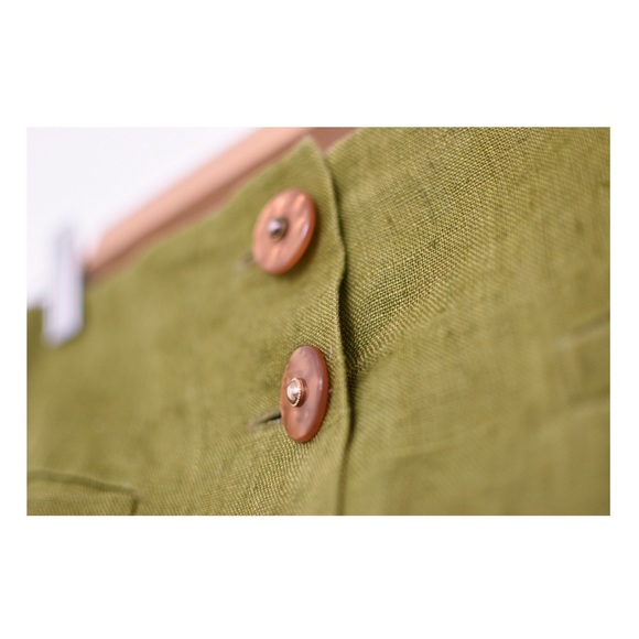 Vintage lime green linen skirt - Picture 2 of 3